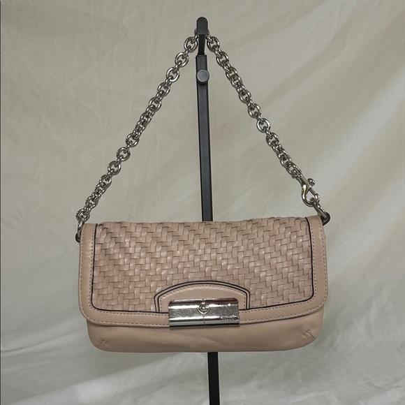 Coach Woven Leather Clutch With Detachable Chain - Picture 1 of 10